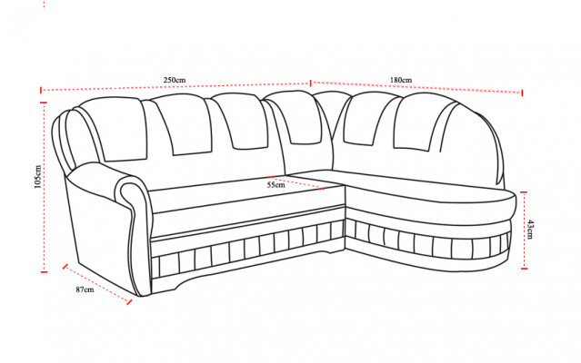 Klassesch Eckcouch Schlofsofa Canapé Polster Eckgarnitur Ecksofa Textil