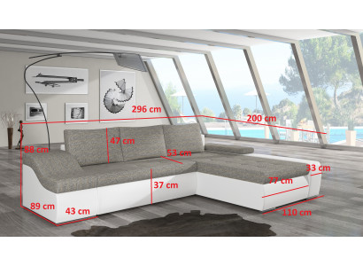Modern Eckcouch Ontario mat Schlofffunktion Wunnzëmmer Canapé Textil Sofas Schlof