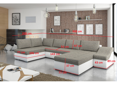 Modern Eckcouch Schlofcouch Bettfunktion Couch Polster Eckgarnitur Wunnlandschaft