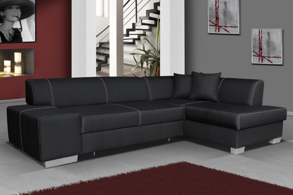 Design Ecksofa Schlofsofa Bettfunktioun Couch Sofaen Lieder Textil Polster Nei