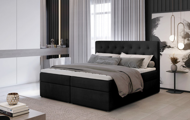 Bett Këssen Design Luxus Hotel Better Koppel 180x200cm Schlofzëmmer Stoff