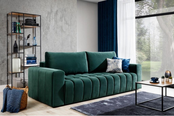 Klassesch Dräisëtzer Canapéen Polstersofa 3-Sëtzer Textil Canapéen Stoffsofa Neit