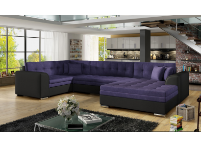 Design-Ecksofa Bettfunktioun Sofa Couch Polster Sofas Couchen Wunnlandschaft