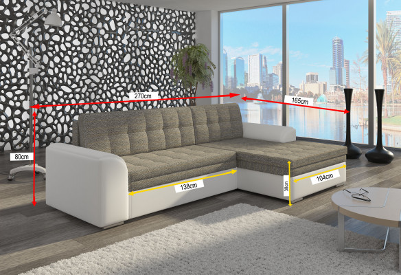 Design-Schlofssofa Sofa Polster Wunnzëmmer Eckssofa Kannapee Textilstoff