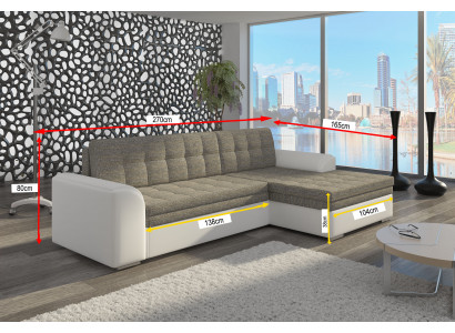 Design-Schlofssofa Sofa Polster Wunnzëmmer Eckssofa Kannapee Textilstoff