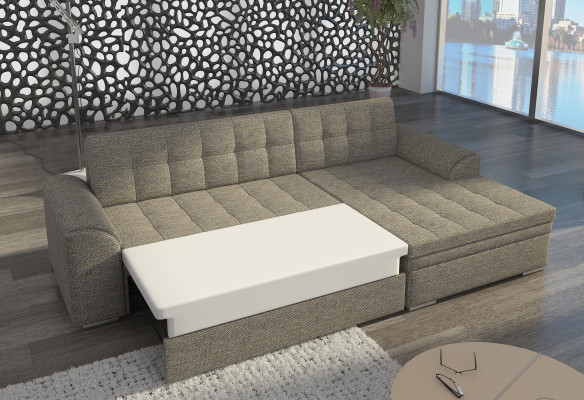 Design-Schlofssofa Sofa Polster Wunnzëmmer Eckssofa Kannapee Textilstoff