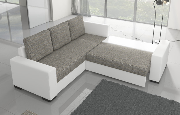 Design Schlafcouch Sofa Polster Miwwelstéck Wunnzëmmer Eckecksofa Sëtz Couch Stoff Garnitur