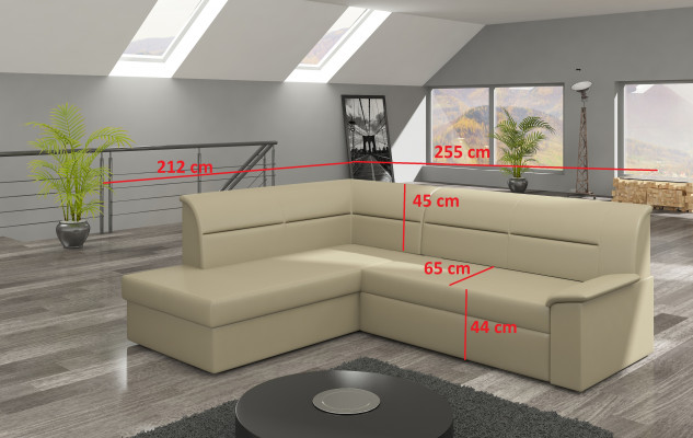 Design Ecke Sofa Elano L-Form Bettfunktion Canapé Lieder Textil Canapëen