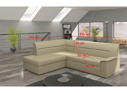 Design Ecke Sofa Elano L-Form Bettfunktion Canapé Lieder Textil Canapëen