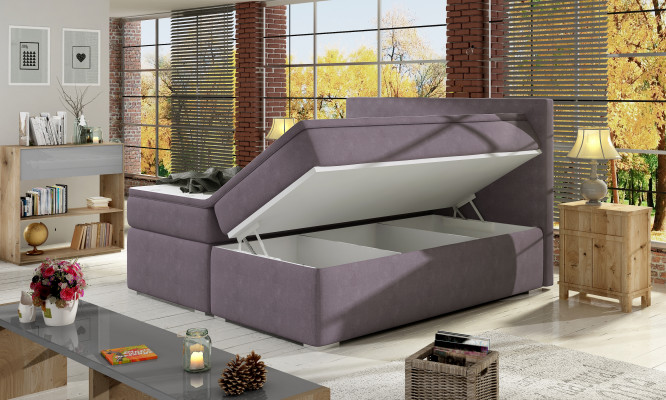 Liederbett, Polster, Bett, Boxspringbetten, Bettkëscht, Matratz, Topper