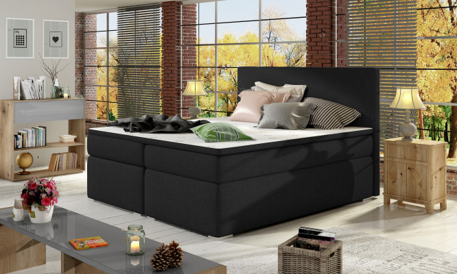 Liederbett, Polster, Bett, Boxspringbetten, Bettkëscht, Matratz, Topper