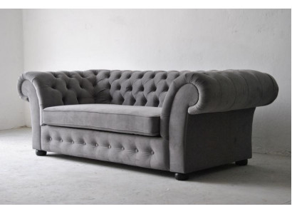 Canapé 3 Sëtzer Stoff Design Couch Polster Canapéen Textil Modern Chesterfield Gro