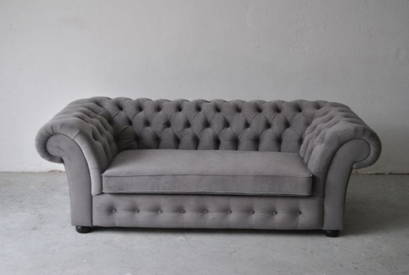 Canapé 3 Sëtzer Stoff Design Couch Polster Canapéen Textil Modern Chesterfield Gro