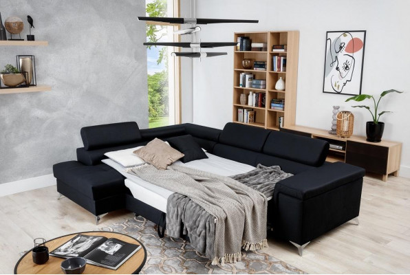 Design Sofa Canapé Ecksofa Textil Polster Garnitur Wunnlandschaft Eckgarnitur Nei
