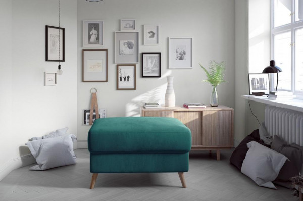 Foussocker Sëtzocker Sëtzpouf Wunnzëmmer Designer Hocker Lieder Textil