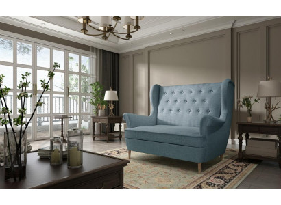 Chesterfield Bank Zweisitzer 2er Sofa Canapé Couchage Polster Samt Couchen