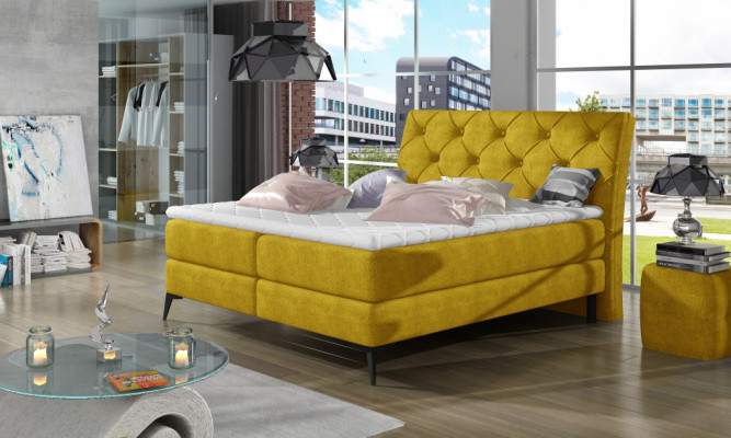 Chesterfield Sëlwer Gepolstert Bett Duebelbett Better Grouss XXL Designer Luxus