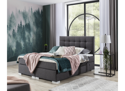 Komplett Set Matratz & Topper Boxspring Bett Polster Better Textil Stoff