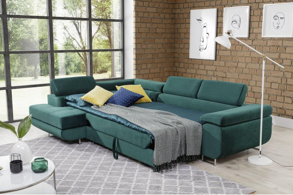Wunnlandschaft L Form Ecksofa Textil Design Polster Garnitur Sofa Wénkel Eckcouch