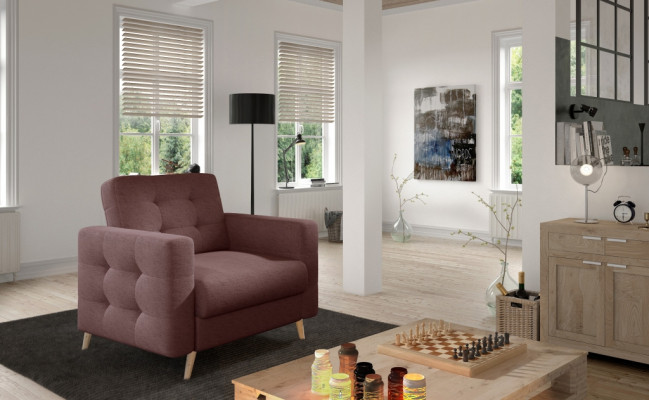 Designer Stull Aarmsstull Gepolstert Relax Stoff Textil Lounge Neien Fernsehsessel 1-Sëtzplatz.