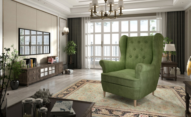 Lounge Oueren Fotell Club Designer Miwwelen Fernseh Sofa Still Samt Polster Sëtz Nei
