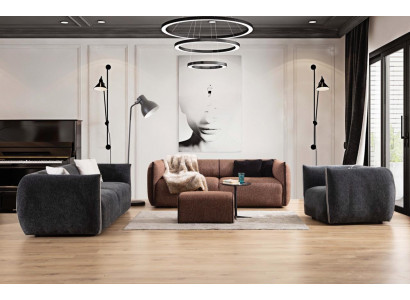 Sofa Garnitur Couch Set 4+3+1 Sëtz Miwwel Grupp Garnitur Set 3tlg Nei