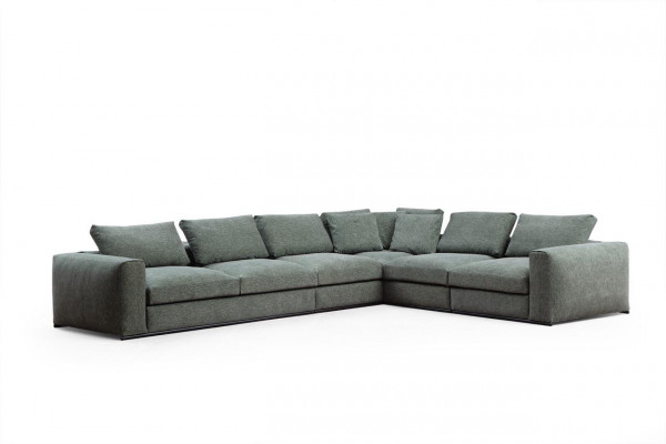 Wunnzëmmer Sofa 4 Plaz Moderne Canapé Polstersëtz Sofa gréng Holz