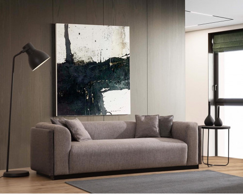 Wunnzëmmer Sofa 4 Sëtzer Design Polster Couch Modern Luxus Nei Braun