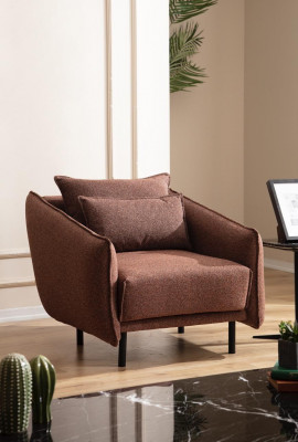 Fotell 3+3+1 Sëtzer Luxus Canapé brong Canapé-Set Canapéë Stoff Design