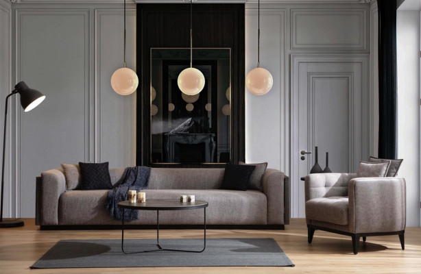 Wunnzëmmer Sofa 4 Sëtzer Design Polster Couch Modern Luxus Nei Braun