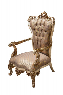 Fotell Wunnzëmmer Klassesch Design Fotell Gold Luxus Wunnzëmmer Textil