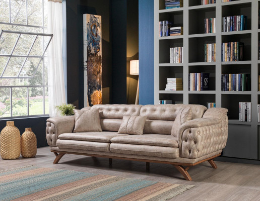 Sofagarnitur 3 3 1 1-Sëtzer Couch Polster Chesterfield Garnituren Sëtzmoebel