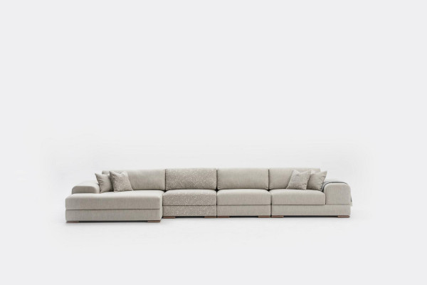 Eckcouch Wunnzëmmer Miwwelen Modern Sofa L-Form Luxus Couch Nei Gro