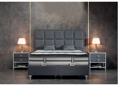 Schlofkummer Set Gro Bett Design Modern Luxus 2x Nuetsdëscher 3 Deeler