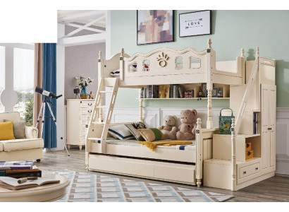 Etagenbett Bett Doppelstock Héichbett Kanner Better Holz Klassesch Miwwelen Zëmmer