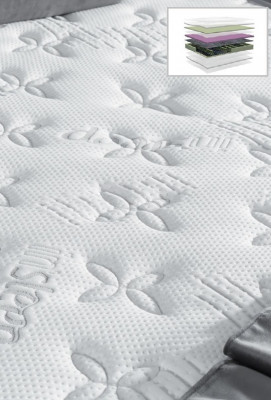 Schlofkummer Set Gro Metall Bett Boxspring Design 2x Nuetsdëscher Nei 3tlg.