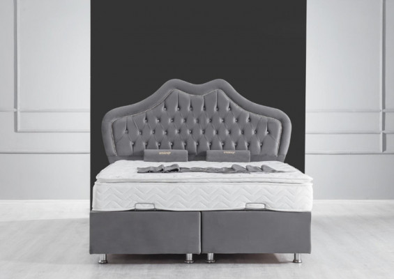 Bett Gro Duebelbett Boxspring Better Stil Stoff Chesterfield 160x200