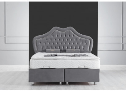 Bett Gro Duebelbett Boxspring Better Stil Stoff Chesterfield 160x200