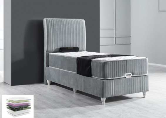 Luxus Boxspringbett Hotel Eenzelbetter mat Matraze 90x200 Miwwelen