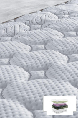 Schlofzëmmer-Set Wäiss Bett Design Stil Modern 2x Nuetsdëscher Boxspring 3-tlg. Nei