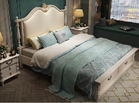 Bett Këssen Design Luxus Duebel Hotel Better Kinneks Barock Holz Miwwelen Neis