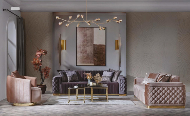 Luxus Canapé XXL Sofa grouss Canapéen 246cm Samt Design Miwwelen Canapéen Stoff