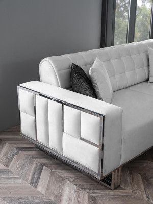 Verstellbar Multifunktion Canapé Sofa Zweesëtzeger Canapéen Design Sofae Wäiss