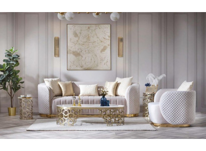 Luxus Sofa Canapé 3+1 Miwwelen Canapéen Sofagarnitur Chesterfield 2-Deel.