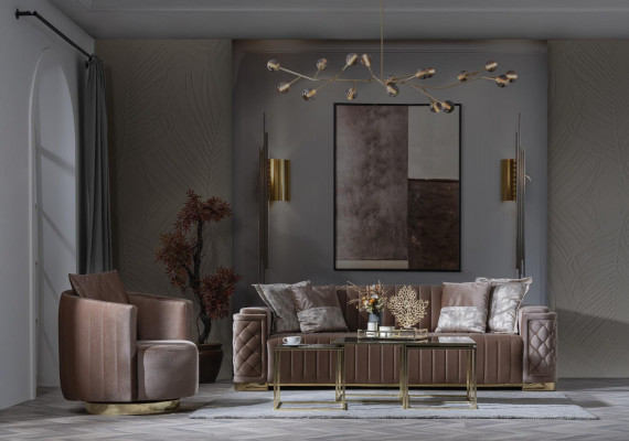 Luxus Canapé 3+1 Miwwelen Sofa Canapéen Sofagarnitur Chesterfield 2tlg.