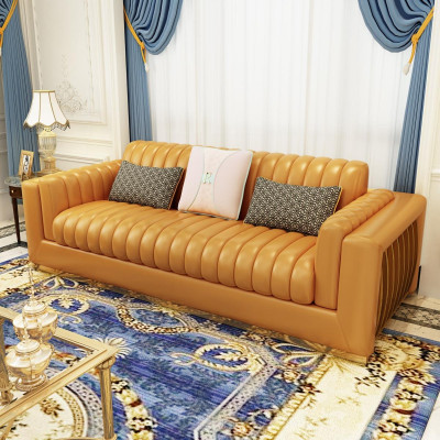 Wunnlandschaft Garnitur Design Modern Sofas Sofa 3 Sëtz Ledersofa Canapé