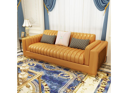 Wunnlandschaft Garnitur Design Modern Sofas Sofa 3 Sëtz Ledersofa Canapé