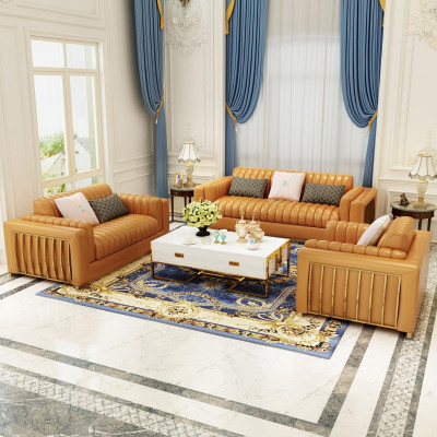 Wunnlandschaft Garnitur Design Modern Sofas Sofa 3 Sëtz Ledersofa Canapé