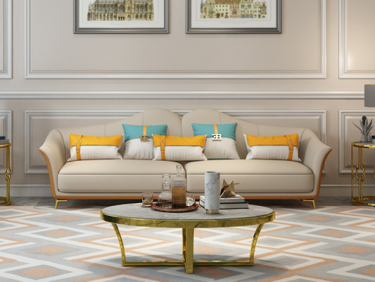 Luxus dräisëtzeger Couch Sëtz Polster 3 Sëtzpolster Couchen Lounge Club Neit Sofa