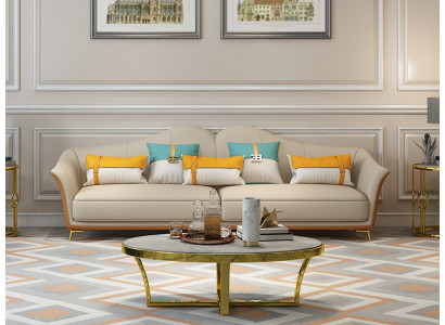 Luxus dräisëtzeger Couch Sëtz Polster 3 Sëtzpolster Couchen Lounge Club Neit Sofa